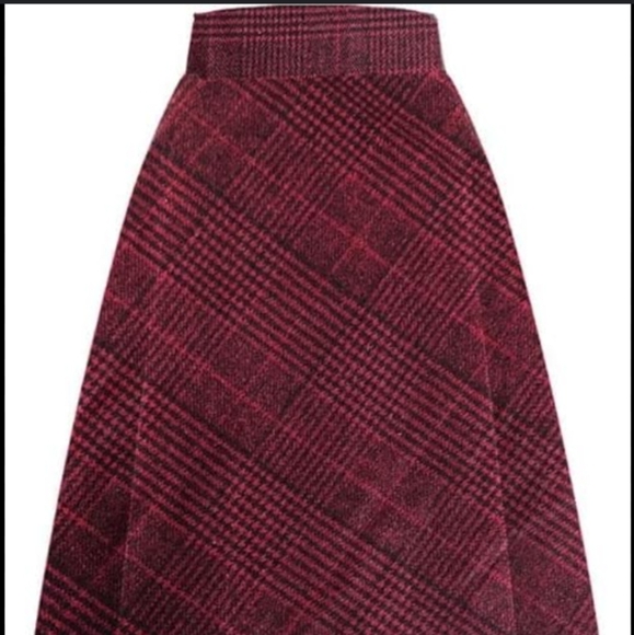 Cabincore Tartan Plaid Wool Skirt A Line Rockabilly Academia Idealsanxun - Picture 2 of 12